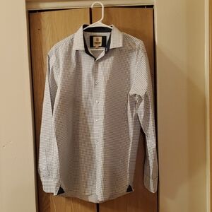 Trend by F/X Fusion Navy and White Checkered Dress Shirt